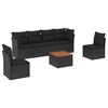vidaXL Set canapele de grădină cu perne, 7 piese, negru, poliratan