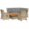vidaXL Set mobilier de grădină cu perne, 6 piese, bej, poliratan