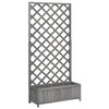 vidaXL Jardinieră cu spalier, gri, 90x35x180 cm, lemn masiv de brad