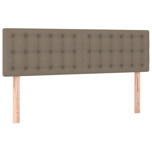 vidaXL Tăblii de pat, gri taupe, 144x5x78/88 cm, textil