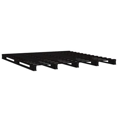 vidaXL Pat din paleți, negru, 160x200 cm, lemn masiv de pin