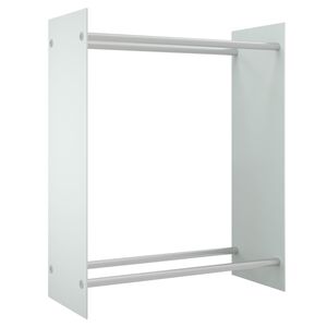 vidaXL Rastel lemne de foc, alb, 80x35x100 cm, sticlă securizată