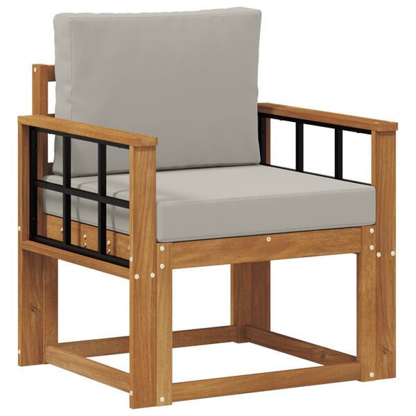 vidaXL Canapea de exterior Lemn de acacia solid și poliester