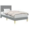 vidaXL Cadru de pat cu headboard Gri deschis 90 x 190 cm Țesătură