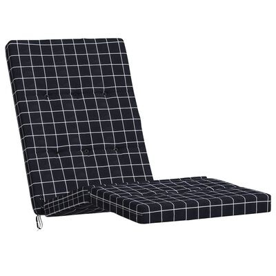 vidaXL Perne scaun de terasă, 2 buc, negru, carouri, textil Oxford