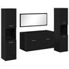 vidaXL Set de mobilier pentru baie 4 pcs Stejar Negru Lemn compozit