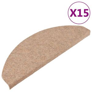 vidaXL Covorașe scări autoadezive, 15 buc., bej, 65x22,5x3,5 cm