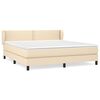vidaXL Pat box spring cu saltea, crem, 180x200 cm, material textil