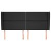 vidaXL Tăblie de pat cu aripioare, negru, 203x23x118/128 cm, piele eco