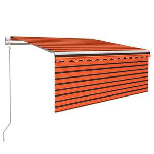 vidaXL Copertină retractabilă automat cu stor portocaliu&maro 3,5x2,5m