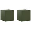 vidaXL Suport pentru plante 2 pcs Verde măsliniu 40 x 40 x 40 cm Oțel