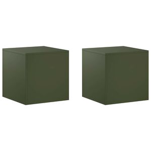 vidaXL Suport pentru plante 2 pcs Verde măsliniu 40 x 40 x 40 cm Oțel