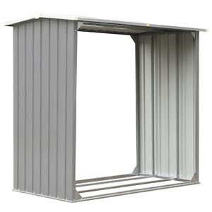 vidaXL Șopron depozitare lemne, oțel galvanizat, 172x91x154 cm, gri