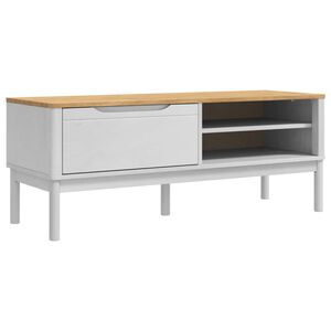 vidaXL Bancă de hol FLORO Alb 115 x 40 x 45 cm Lemn de pin masiv