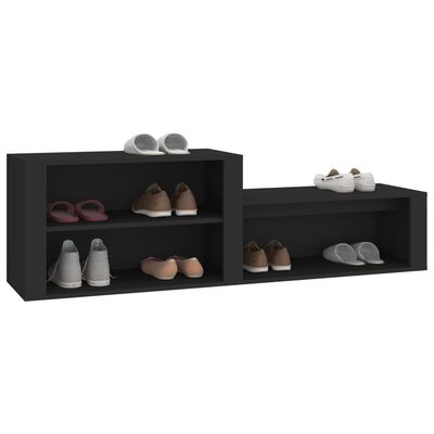 vidaXL Pantofar, negru, 150x35x45 cm, lemn prelucrat