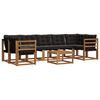 vidaXL Set de canapele de exterior cu pernă 8 pcs Natural și Negru