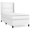 vidaXL Pat box spring cu saltea, alb, 100x200 cm, piele ecologică