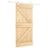 vidaXL Ușă glisantă 90 x 210 cm Lemn masiv de pin Natural și Alb