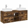 vidaXL Set dulap baie 3 buc. Stejar fumuriu 129 x 41 x 79.5 cm