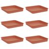 vidaXL Tavă Pătrată pentru Flori 6 buc. Roșu cărămidă 15 x 15 x 2 cm