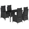vidaXL Set mobilier de grădină cu perne, 5 piese, negru, poliratan