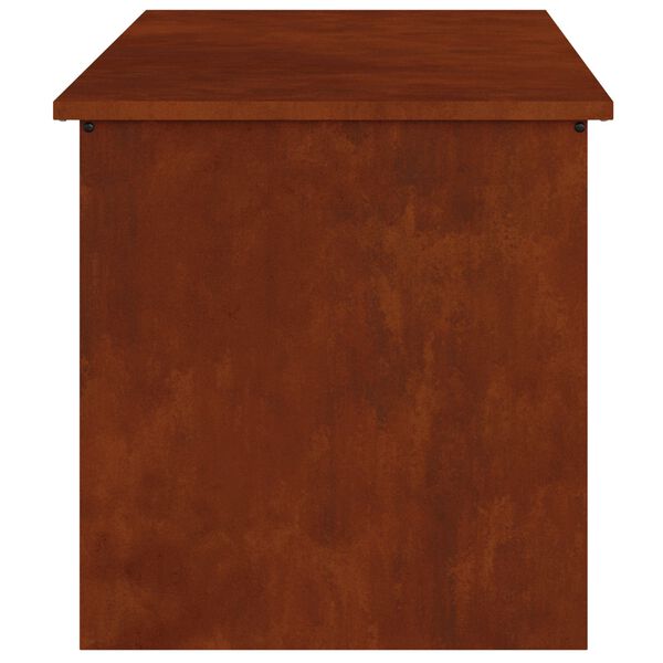 vidaXL Cutie de depozitare exterioară Ruginit 100 x 50,5 x 50 cm Oțel