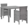 vidaXL Set de masă pentru grădină 3 pcs Gri deschis Polipropilenă