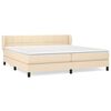 vidaXL Pat box spring cu saltea, crem, 200x200 cm, textil
