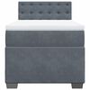vidaXL Pat box spring cu saltea, gri închis, 100x200 cm, catifea