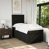 vidaXL Pat box spring cu saltea, negru, 90x190 cm, textil