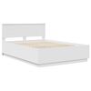 vidaXL Cadru de pat cu headboard Alb 150 x 200 cm Lemn compozit