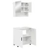 vidaXL Set de mobilier pentru baie Pe perete cu ușă 2 pcs Alb lucios