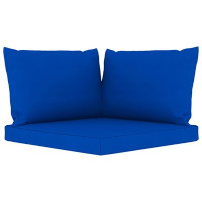 vidaXL Set mobilier de grădină cu perne albastre, 9 piese