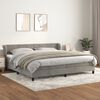 vidaXL Pat box spring cu saltea, gri deschis, 200x200 cm, catifea