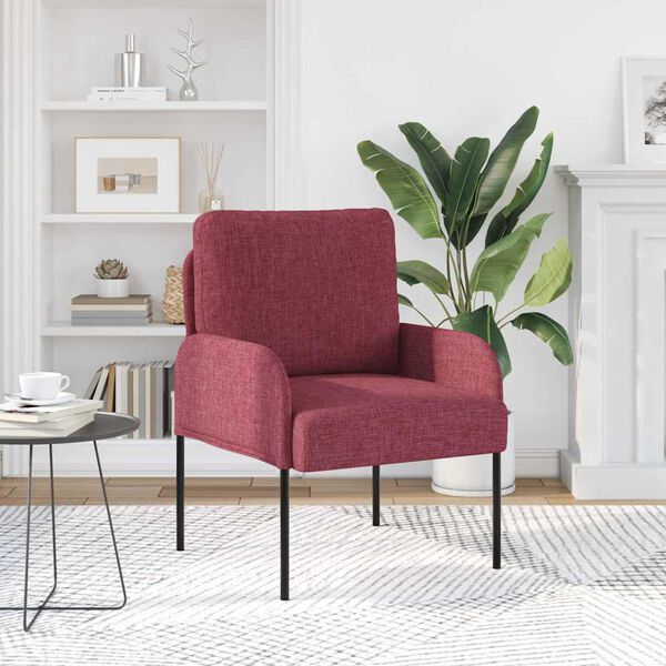 vidaXL Canapele cu pernă 55cm Roșu Vin placaj