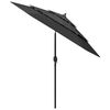 vidaXL Umbrelă de grădină 3 niveluri, stâlp aluminiu, antracit, 2,5 m