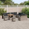 vidaXL Set de canapele pentru grădină cu pernă 13 pcs Gri Rattan poli