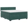 vidaXL Pat boxspring cu saltea Verde &icirc;nchis 160 x 200 cm Catifea