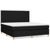 vidaXL Pat box spring cu saltea, negru, 180x200 cm, catifea