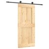 vidaXL Ușă glisantă Natural și Negru 90 x 210 cm Lemn de Pin Solid