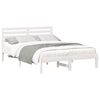 vidaXL Cadru de pat cu headboard Alb 120 x 200 cm Lemn de pin masiv