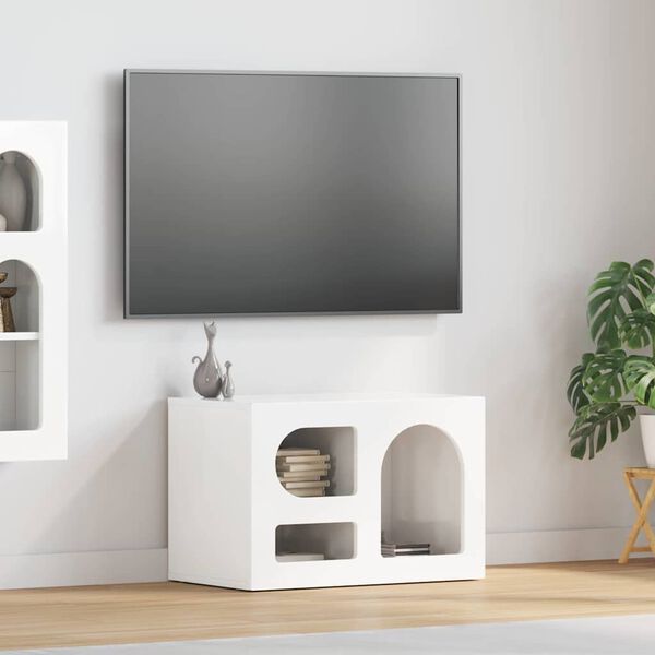 vidaXL Cabinet TV Alb lucios 60 x 35 x 40 cm Lemn compozit