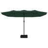 vidaXL Umbrelă de soare cu două capete, verde, 449x265 cm