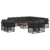 vidaXL Set de canapele de exterior 14 buc. Negru și Gri &icirc;nchis