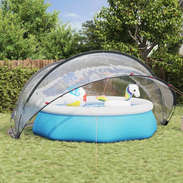 vidaXL Dom pentru piscină Manual Transparent 472 x 460 x 229 cm PVC