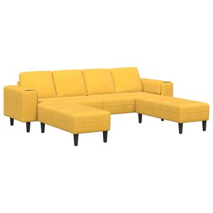 vidaXL Canapea Galben Deschis 250 x 188 x 76 cm Țesătură din corduroy