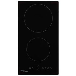 vidaXL Plită ceramică cu 2 arzătoare, control tactil, 3000 W