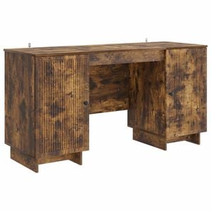 vidaXL Birou Stejar fumuriu Lemn prelucrat 142,5 x 50 x 75 cm