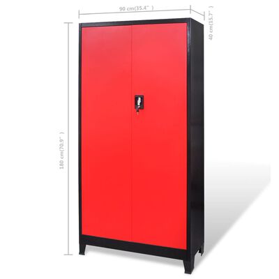 vidaXL Dulap scule cu organizatoare, roșu și negru, 90x40x180 cm, oțel