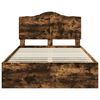 vidaXL Cadru de pat Stejar fumuriu 135 x 190 cm Lemn Ingineresc